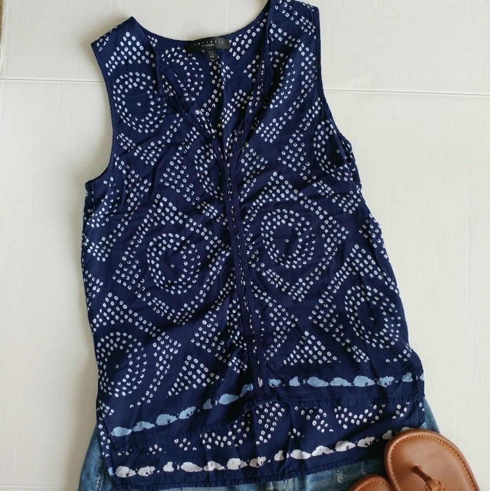 Sanctuary Ikat Tribal Dot Print Tank